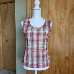 Vintage Y2k Lemon Grass Studio Plaid Tank Top